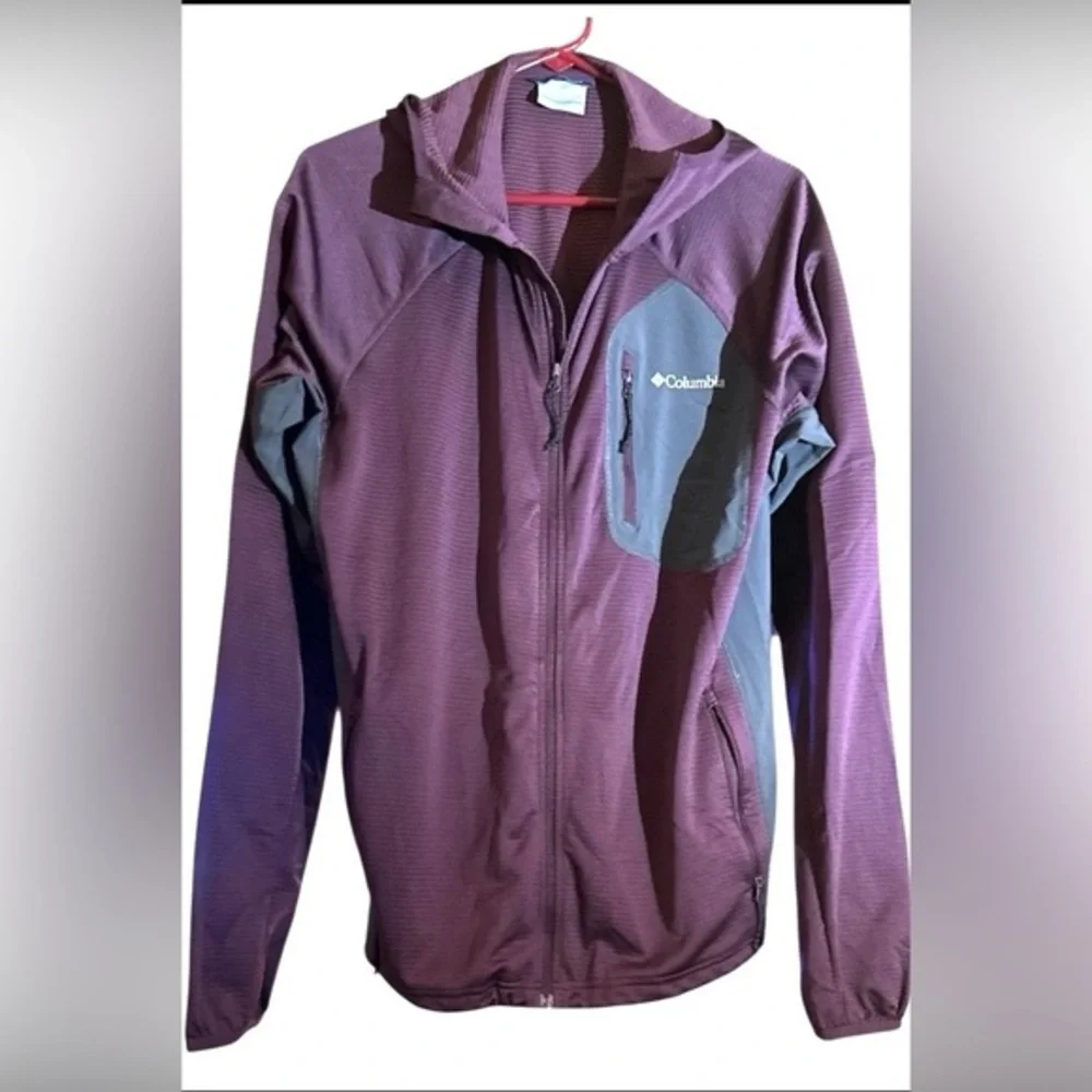 COLUMBIA  MEN’S SINGLE CANYON Sz M Hooded Soft Shell Lightweight sports jacket